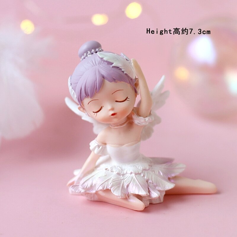 Clouds Moon Stars Sleeping Girl Decoration Angel Feather Cake Toppers Happy Children's Day Birthday for Party Supplies Gifts PartyDecorHQ