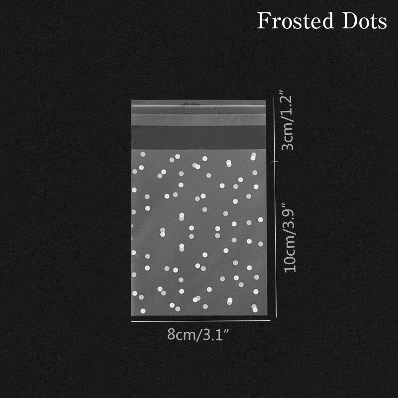 pcs Transparent Dot Candy Bags Plastic Clear Food Cookie Gift Self Adhesive Pouch Wedding Birthday Packaging Bag 