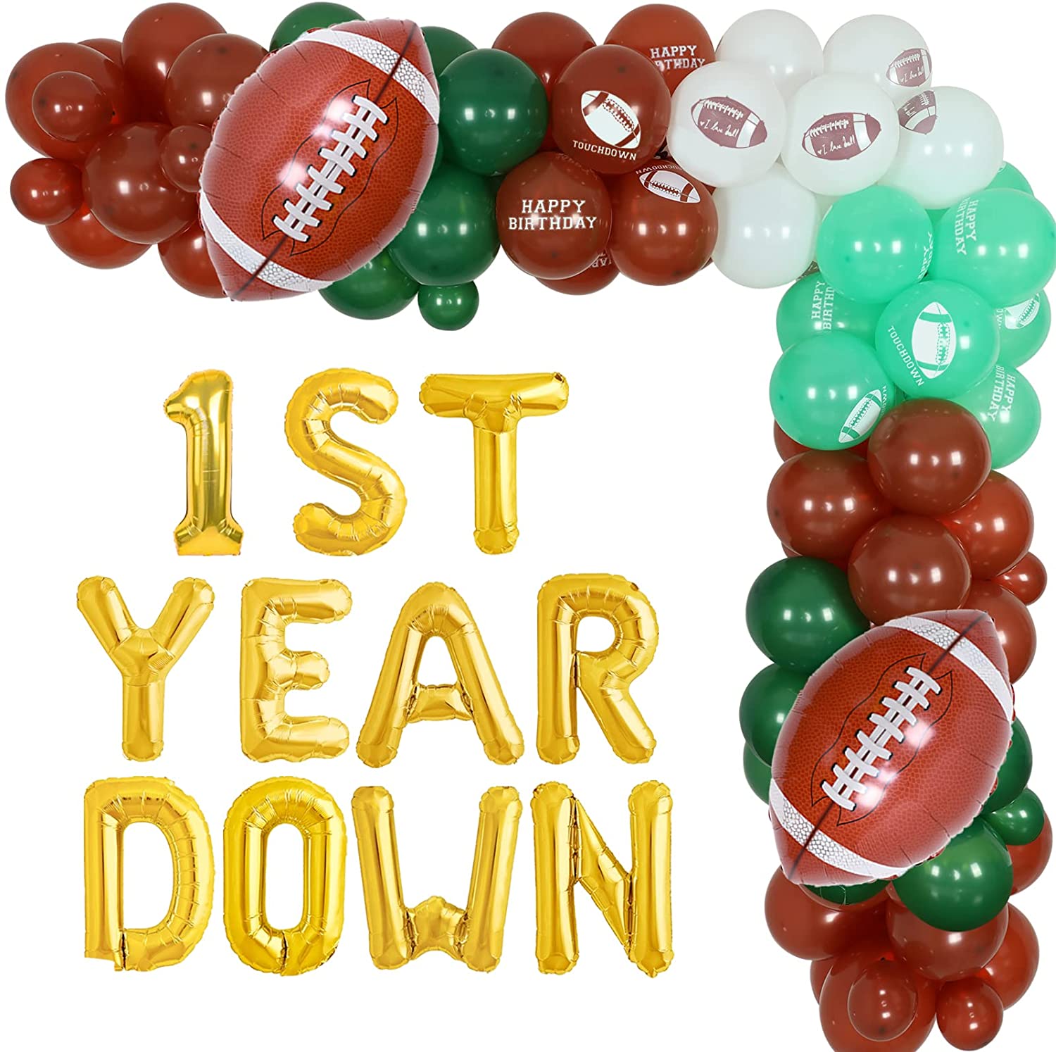 st Birthday Party Decorations Golden Year Football Foil Balloon Garland Boys Supplies Inflatable