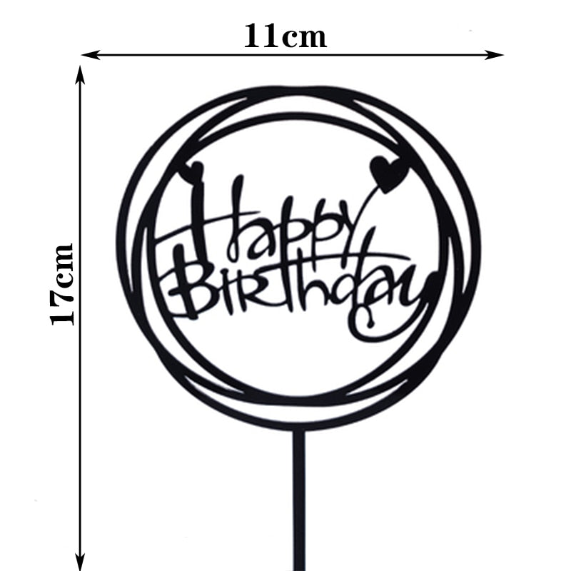 Happy Birthday Cake Topper Acrylic Letter Toppers Party Supplies Black Decorations Boy Designs 