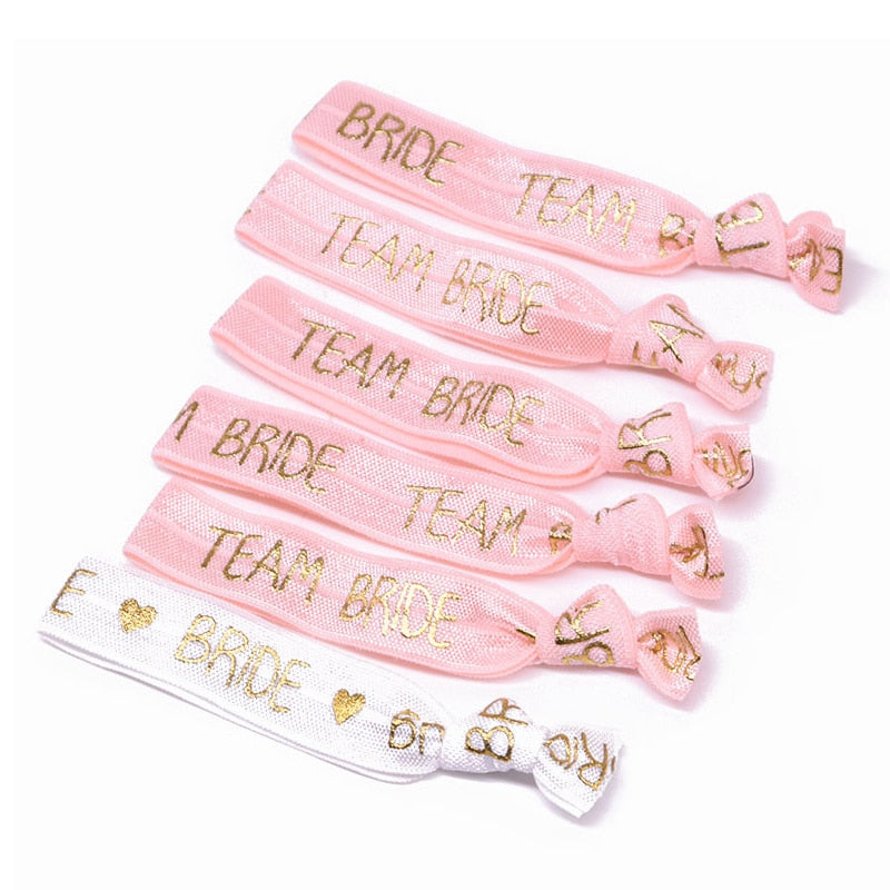 pcs Bachelorette Party Wristbands Team Bride Bracelet Decoration Hen Wedding Supplies Hair Ties 