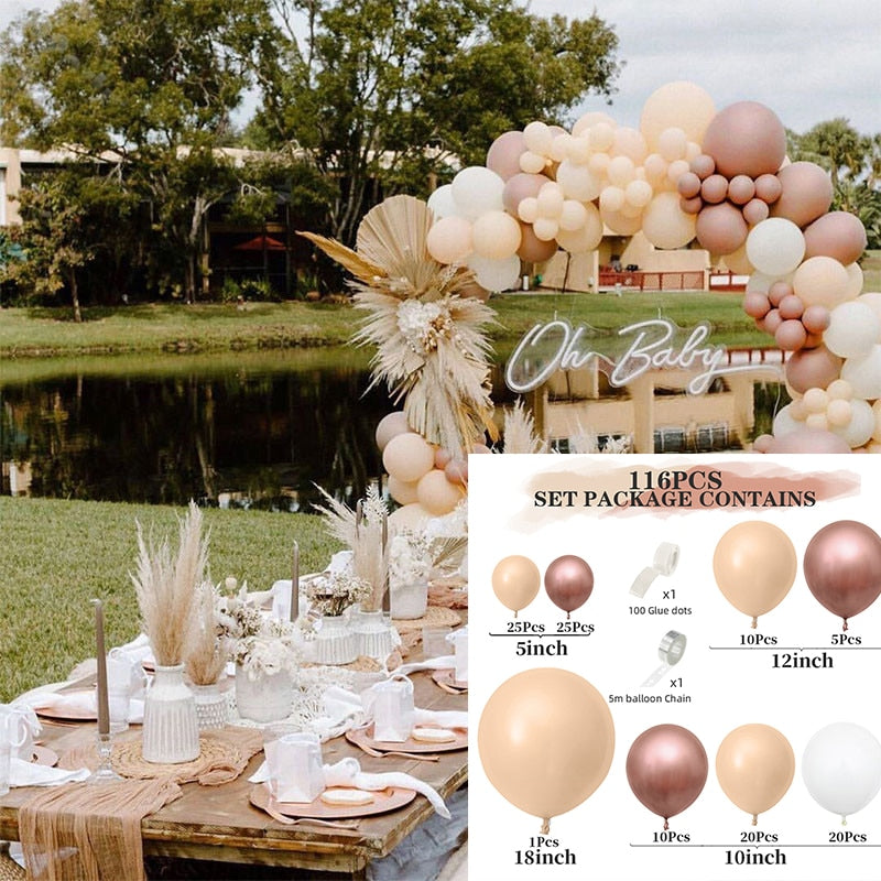 pcs Pink Macaron Metal Balloon Set Butterfly Balloons Garland Arche Birthday Party Decoration Wedding Decor Baby Shower 