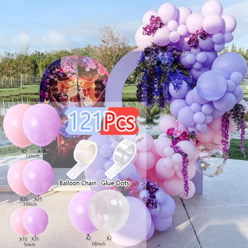 Pcs Balloons Arch Set Pink Purple Transparent Balloon Garland Wedding Birthday Party Baby Baptism Shower Decoration Inflatable Decorations