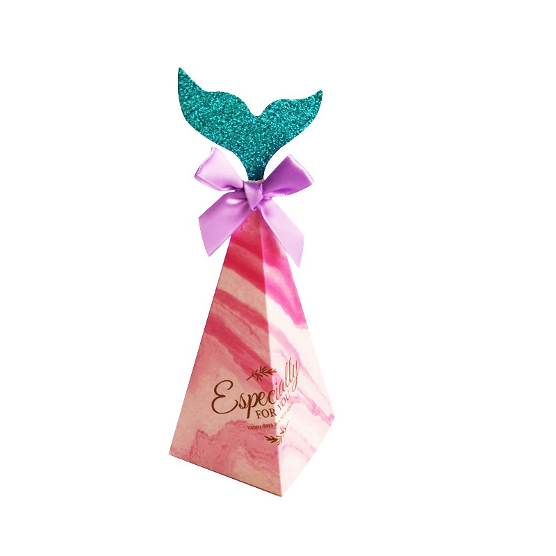 pcs Mermaid Party Gift Box Kraft Paper Bags Candy Cookie Packaging Wedding Birthday Decoration Baby Shower Supplies 