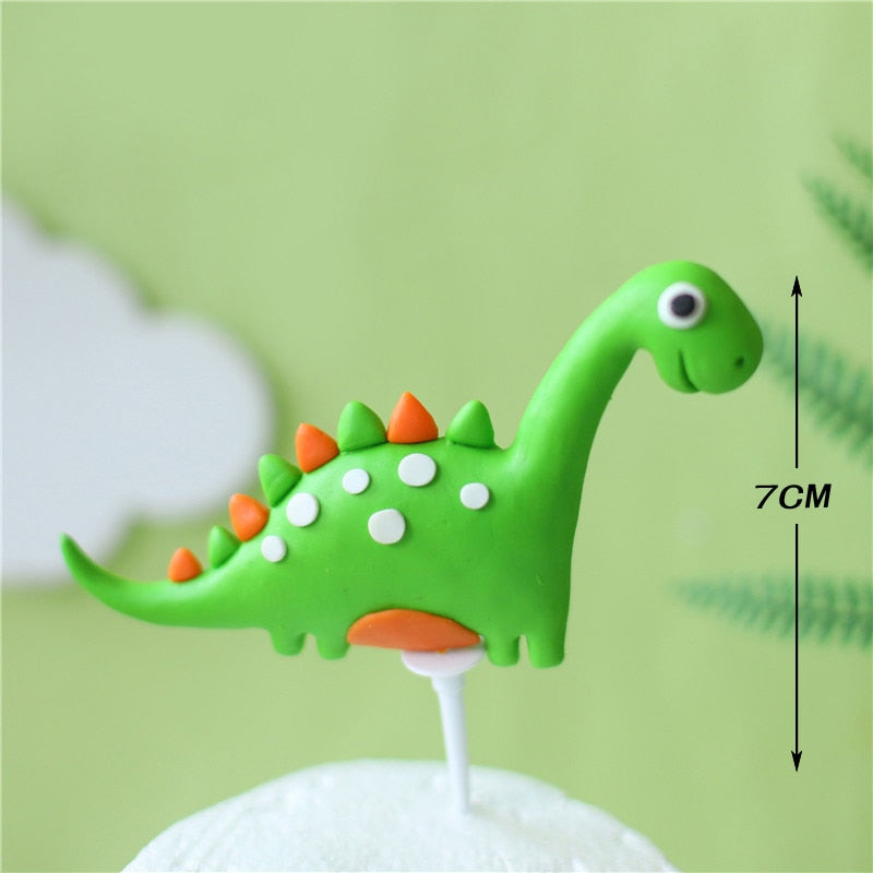 Dinosaur Theme Cake Topper Lovely Cartoon Zoo Dino Jungle Decoration Soft pottery Baby Shower Birthday Party Supplies 