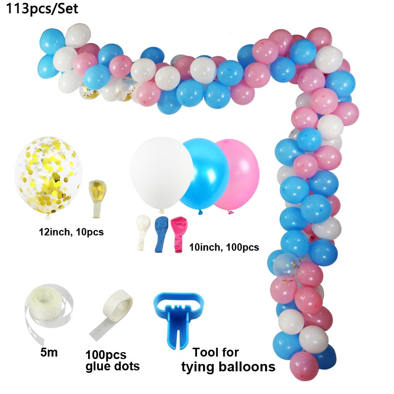 Macaron White Pink Blue Gold Balloon Arch Kit Wedding Birthday Boy Girl Baby Shower DIY Party Decoration Garland Inflatable Decorations