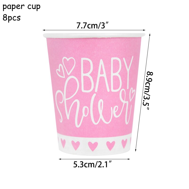 Baby Shower Disposable Tableware Pink Blue Boy Girl Paper Plate Cup Napkin Gender Reveal Birthday Party Table Decorations 