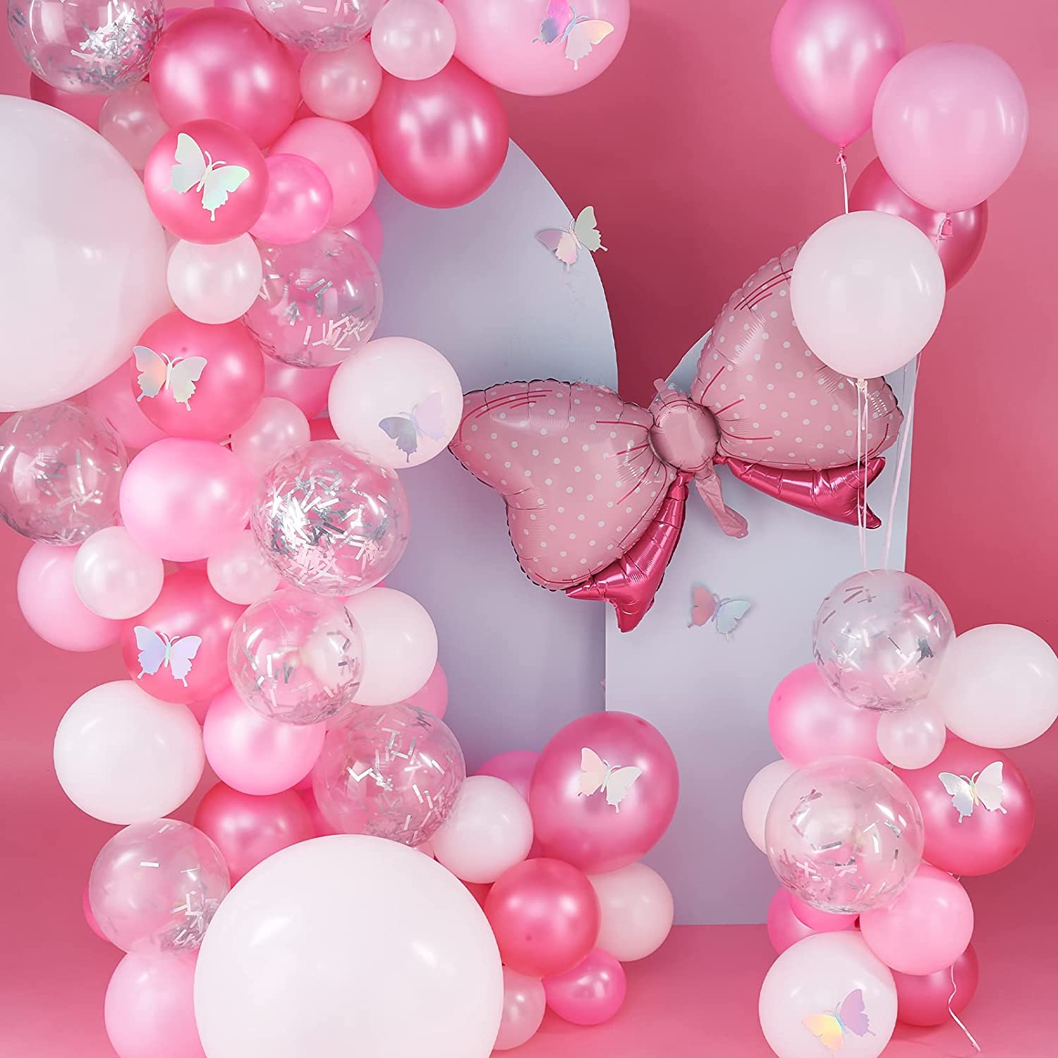 PCS Balloon Garland Arch Kit Pink Party Decoration Bow Foil Balloons Girls Birthday Baby Shower Inflatable Decorations