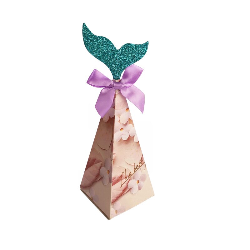 pcs Mermaid Party Gift Box Kraft Paper Bags Candy Cookie Packaging Wedding Birthday Decoration Baby Shower Supplies 