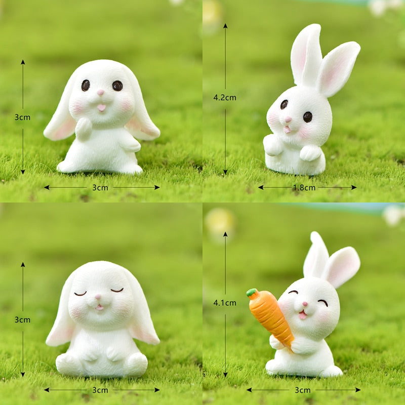 Lovely Bunny Forest Department Decoration Happy Birthday Rabbit Eat Carrots Cake Topper Children Kid Party Baking Supplies 