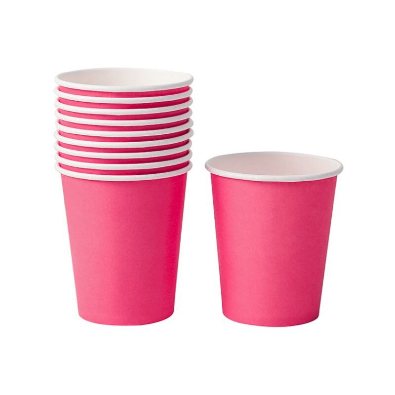 pcs Disposable Paper Cup Pink White Black Drinks Wine Clear Cups Wedding Birthday Party Decoration Home Festival Supplies 