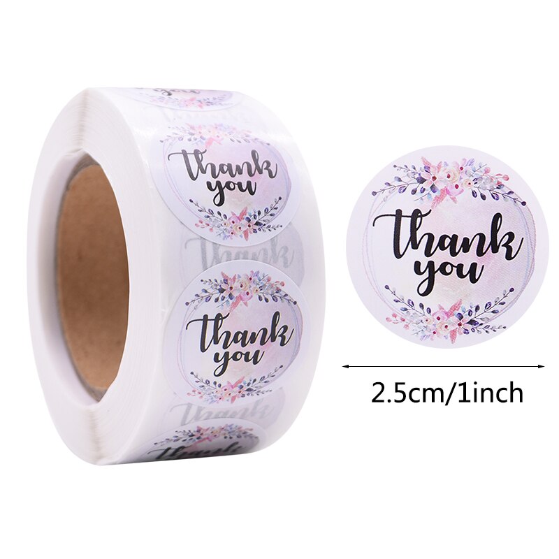 pcs/roll Thank Sticker cm Love Design Diary Scrapbook Stickers Wedding Birthday Party Gift Packaging Seal Labels Decor 