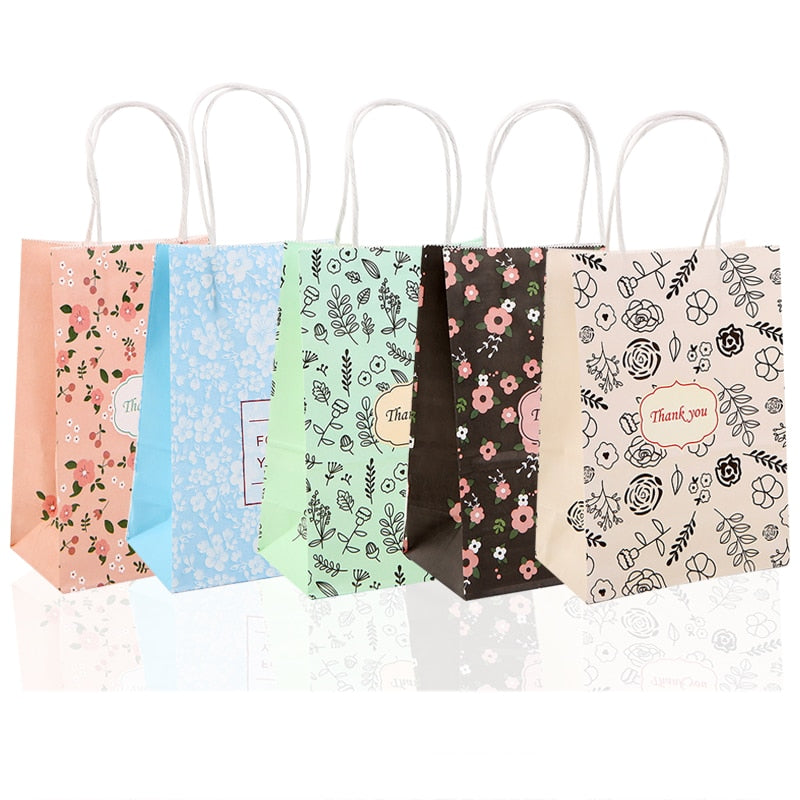 pcs Small Flower Pattern Gift Bag Handheld Shopping Wedding Birthday Party Packaging Festival Gifts Guests 