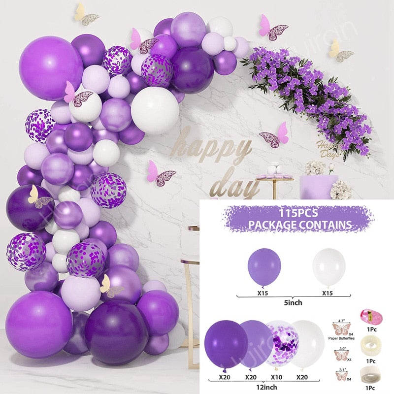 Birthday Purple Balloon Garland Arch Kit Party Decoration Baby Shower Wedding Baloon Decor st Supplies Inflatable Decorations