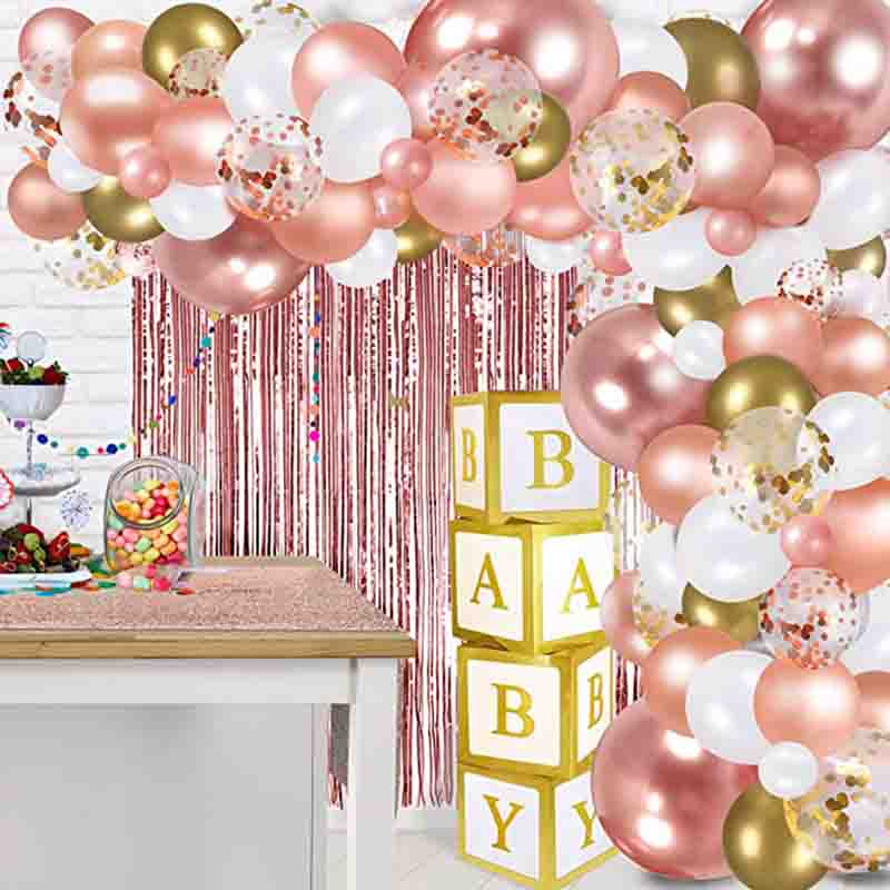 Rose Gold Balloons Garland Arch Kit Bridal Baby Shower Birthday Graduation Wedding Anniversary Bachelorette Party decor Inflatable Decorations