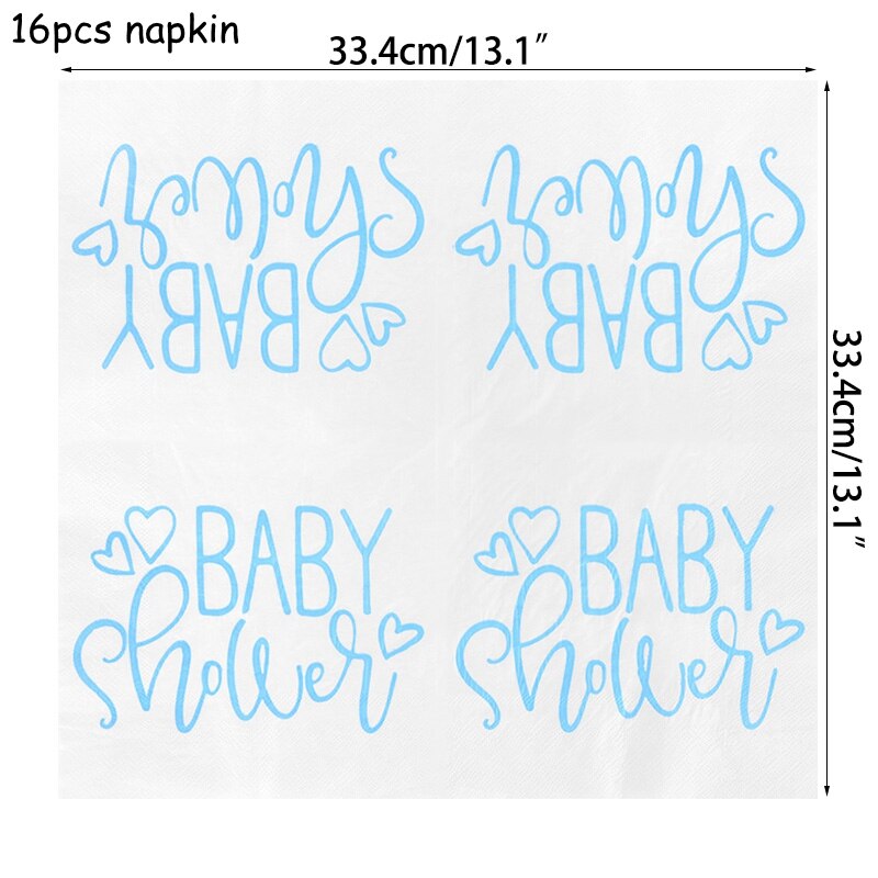 Baby Shower Disposable Tableware Pink Blue Boy Girl Paper Plate Cup Napkin Gender Reveal Birthday Party Table Decorations 