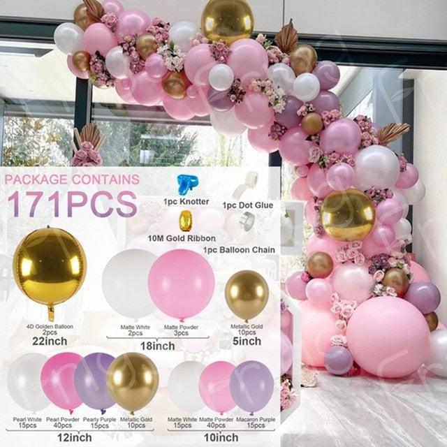 Macaron Balloon Garland Arch Kit Wedding Birthday Party Decoration Home Baby Shower Rose Gold Confetti Latex Balloons 