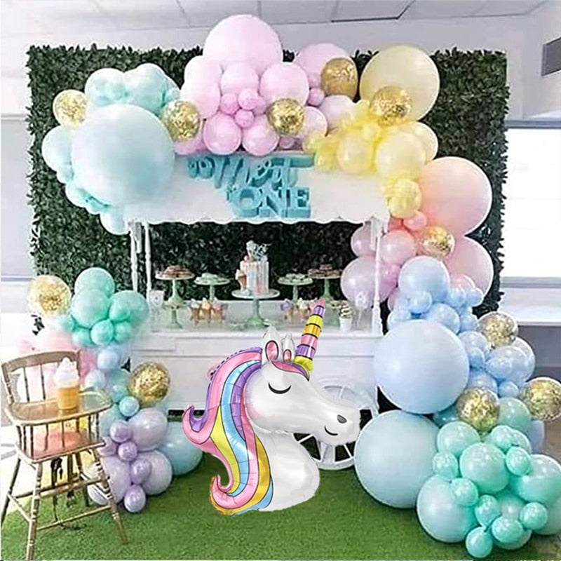 Magical Unicorn Rainbow Macaron Balloon Garland Arch Kit Princess Wedding Bridal Shower Baby Birthday Party Decor Inflatable Decorations