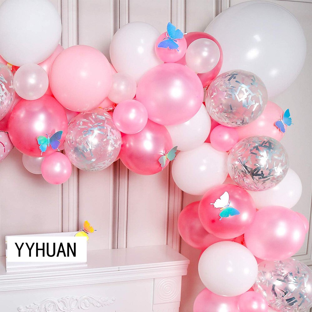 PCS Balloon Garland Arch Kit Pink Party Decoration Bow Foil Balloons Girls Birthday Baby Shower Inflatable Decorations