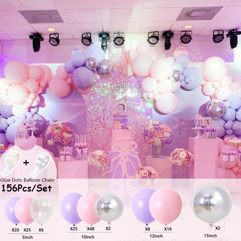 Balloon Arch Set Pink Blue White Confetti Garland Wedding Baby Baptism Shower Birthday Party Balloons Decoration Inflatable Decorations