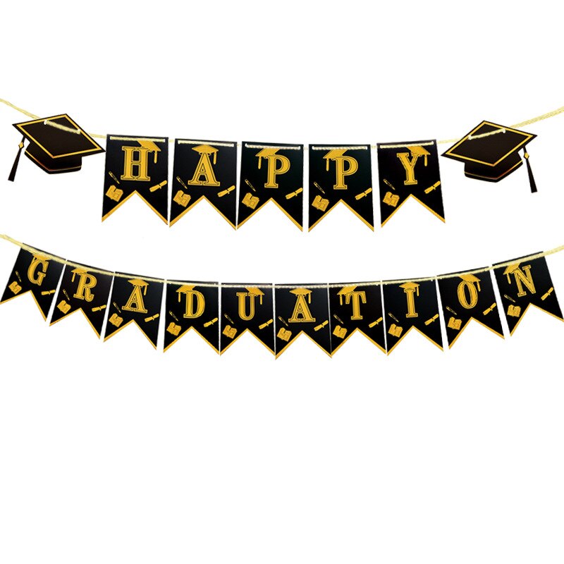 Happy Graduation Party Decoration Set Congrats Grad Tableware Paper Plate Cup Banner Tablecloth Supplies 