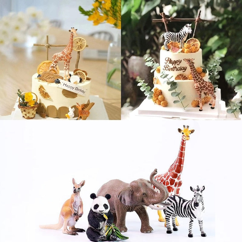 Animals Cake Giraffe Lion Elephant Topper Baby Shower Kids st Birthday Party Decor Forest Jungle Safari Theme Favor 