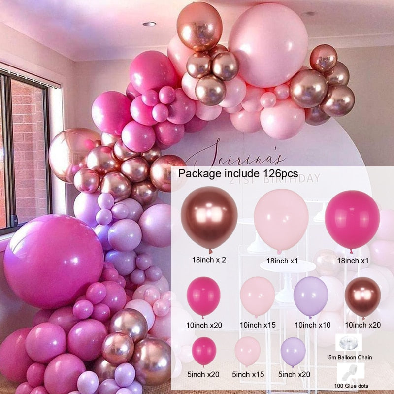 Macaron White Pink Blue Gold Balloon Arch Kit Wedding Birthday Boy Girl Baby Shower DIY Party Decoration Garland Inflatable Decorations