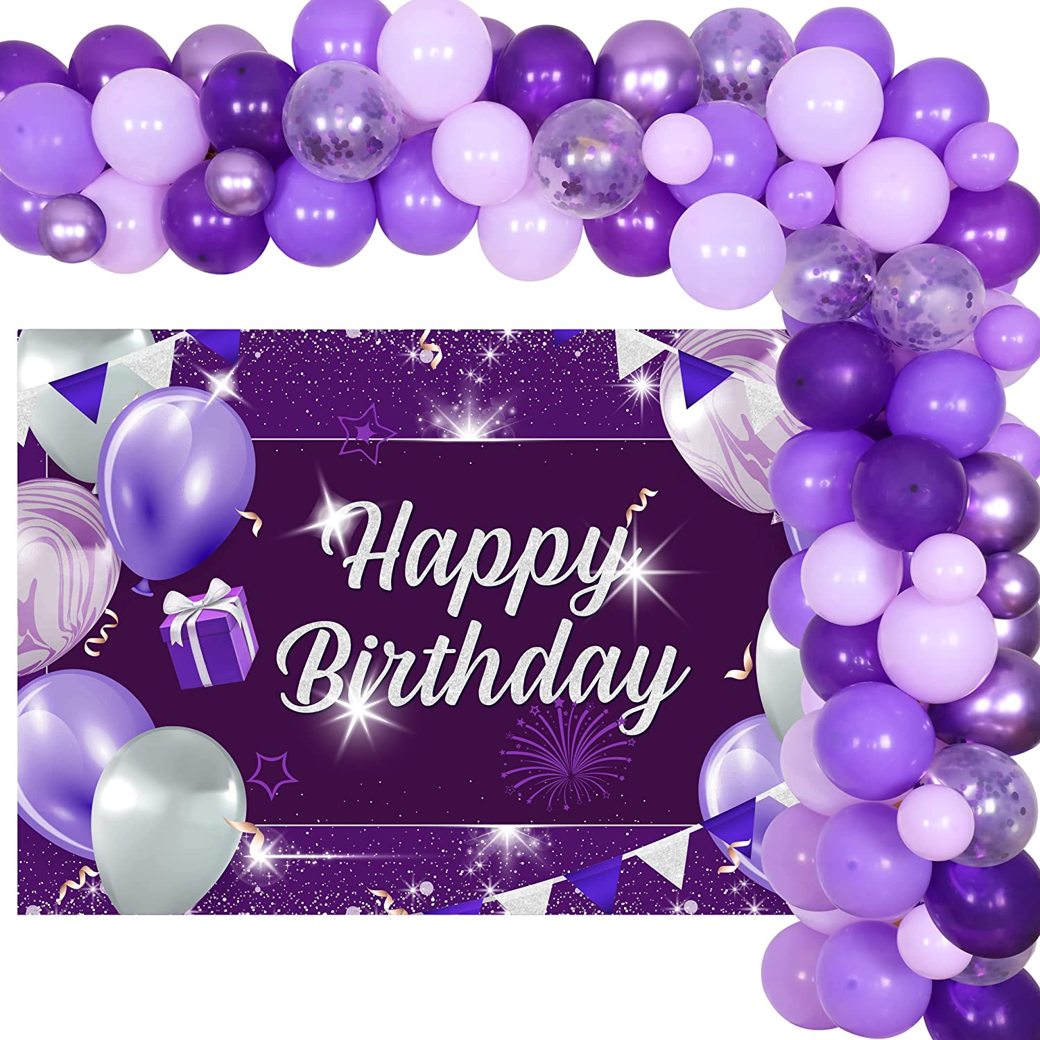 Purple th Birthday Party Decoration Balloon Garland Arch Kit Happy Backdrop Supplies Inflatable Decorations