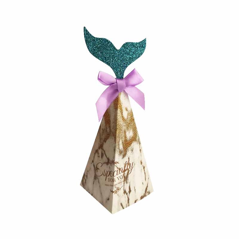 pcs Mermaid Party Gift Box Kraft Paper Bags Candy Cookie Packaging Wedding Birthday Decoration Baby Shower Supplies 