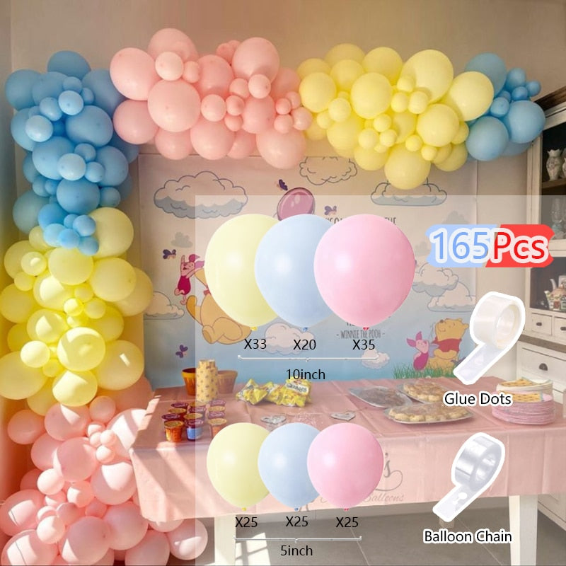 Balloons Arch Set Pink White Green Baloon Garland Baby Baptism Shower Balloon Kit Birthday Party Wedding Decoration 