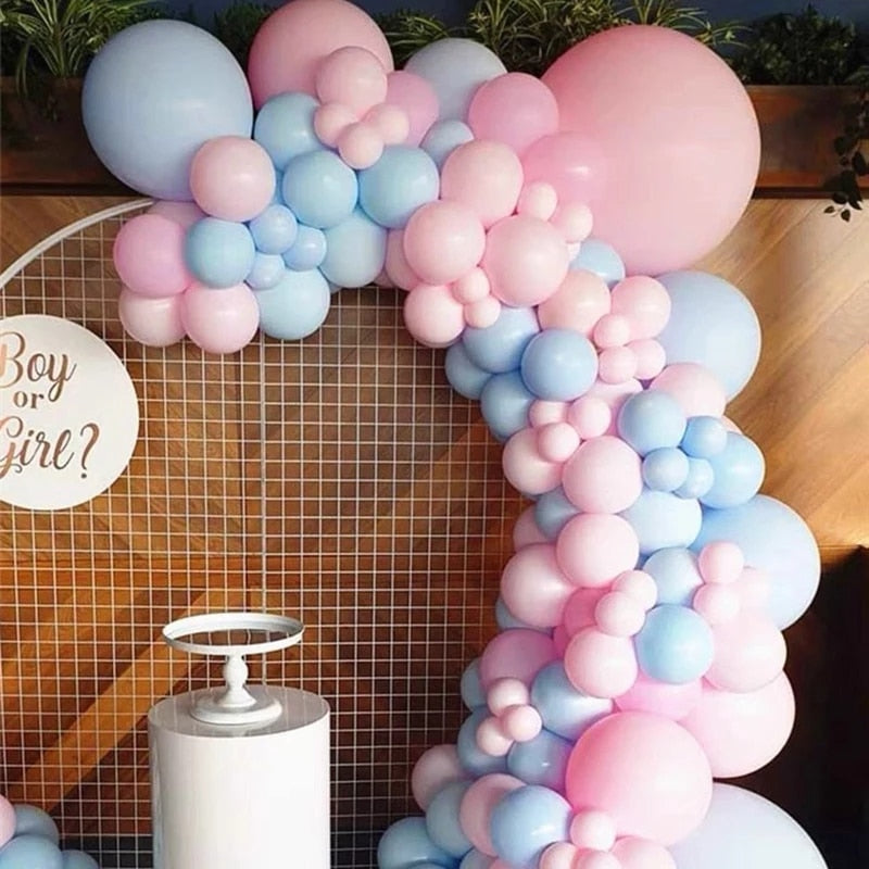 pcs Blue Pink Balloon Garland Boy Girl Baby Shower Macaron Ballon Arch Kit Gender Reveal Party Air Globos Decorations Inflatable