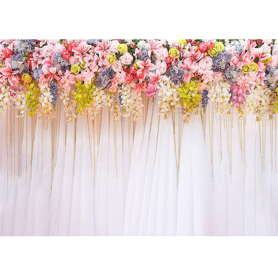 Wedding Flower Curtain Blossom Floral Garland Wall Party Decoration Backdrop Photocall Photography Backgrounds Photo Studio Inflatable Decorations