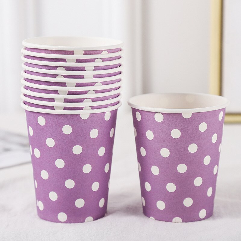 pcs Disposable Dot Pattern Paper Cup Pink Black White Drinks Wine Cups Wedding Birthday Party Decoration Baby Shower Supplies 