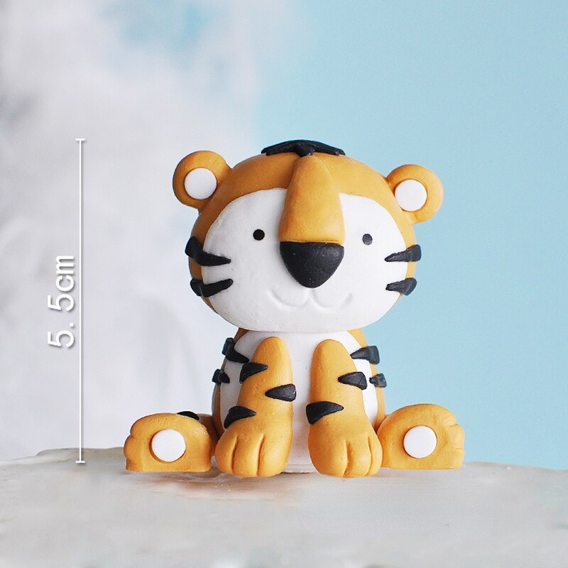 Lovely Animal Cake Topper Safari Jungle Wild Forest Tiger Lion Animals Figures Woodland Cupcake Toppers Decoration Birthda 