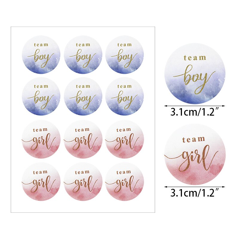 pcs Team Boy Girl Stickers Vote Sticker Gender Reveal Party Decoration Baby Shower Packaging Seal Labels 