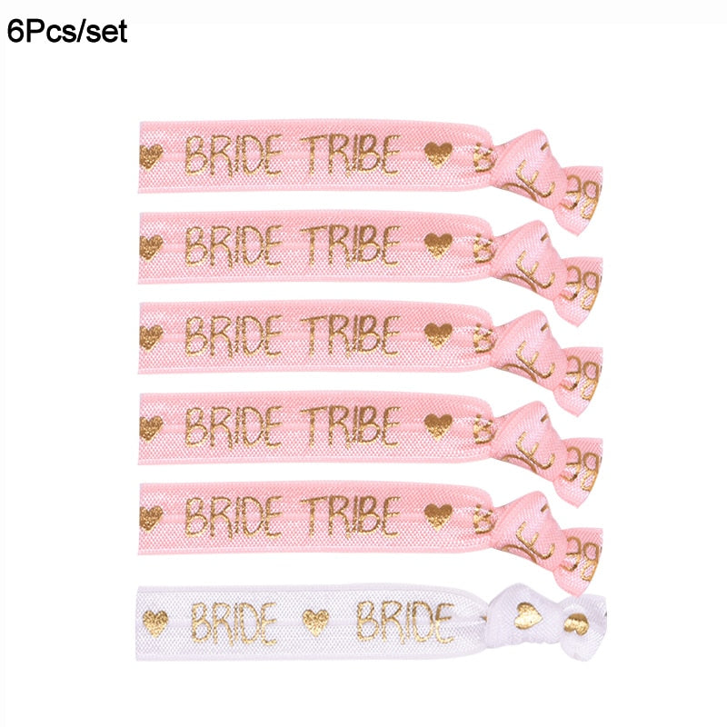 pcs Bachelorette Party Wristbands Team Bride Bracelet Decoration Hen Wedding Supplies Hair Ties 