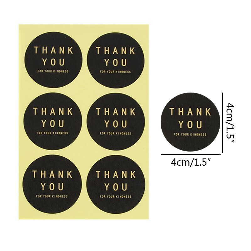 pcs Thank Paper Stickers Round Square Seal Label Paste Baking Biscuit Bag Decorative Scrapbook Gift Stationery Sticker 