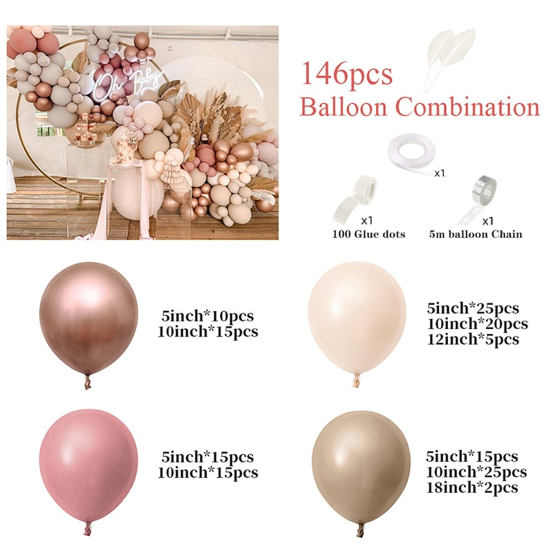 pcs Pink Macaron Metal Balloon Set Butterfly Balloons Garland Arche Birthday Party Decoration Wedding Decor Baby Shower 