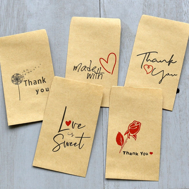 pcs Thank Kraft Paper Bags Mermaid Party Candy Gifts Packing Bag Wedding Birthday Decoration Baby Shower Supplies 