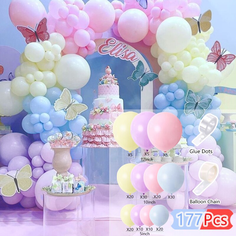 Pastel Macaron Balloons Arch Set Pink Balloon Garland Baby Baptism Shower Wedding Birthday Party Anniversary Decoration Inflatable Decorations