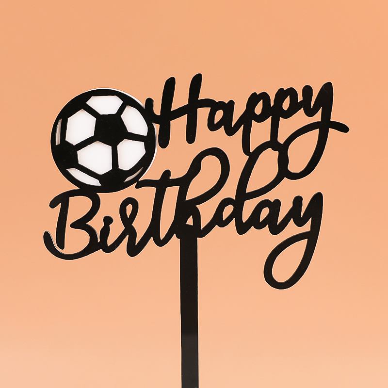 Soccer Football Basketball Cake Topper Happy Birthday Boy Decor Children Party Theme Supply 