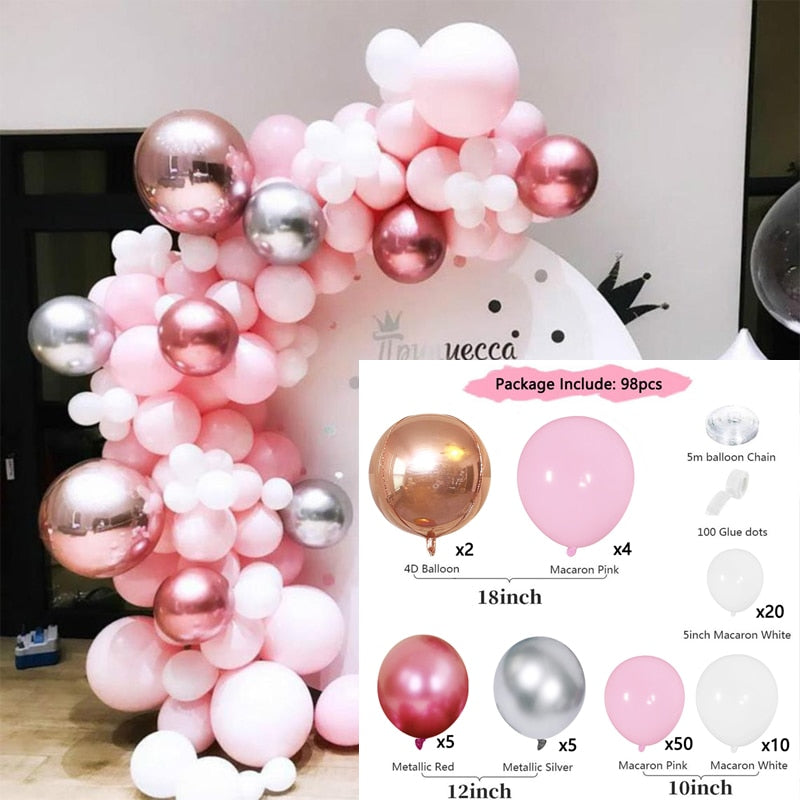 Macaron White Pink Blue Gold Balloon Arch Kit Wedding Birthday Boy Girl Baby Shower DIY Party Decoration Garland Inflatable Decorations