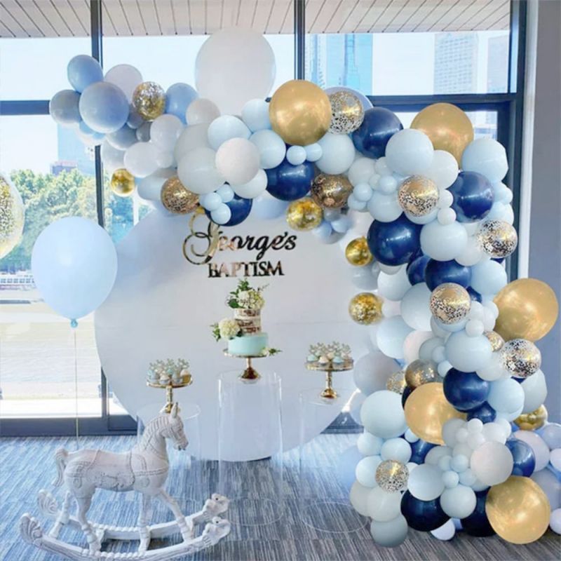 pcs Macaron Blue Balloons Garland Arch Kit Chrome Gold Globos Wedding Birthday Party Festive Decor Baby Shower Gender Reveal Inflatable Decorations