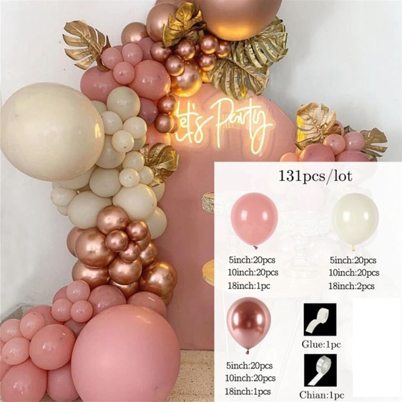 Macaron White Pink Blue Gold Balloon Arch Kit Wedding Birthday Boy Girl Baby Shower DIY Party Decoration Garland Inflatable Decorations