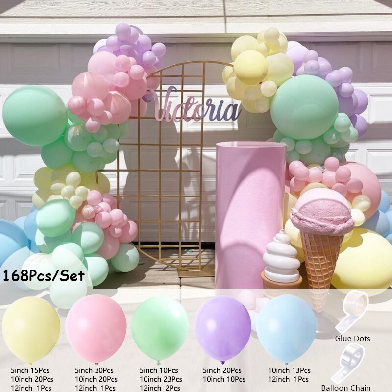 Pcs Balloon Arch Set Yellow Pink Green Birthday Balloons Kit Garland Baby Baptism Shower Party Wedding Decoration Inflatable Decorations