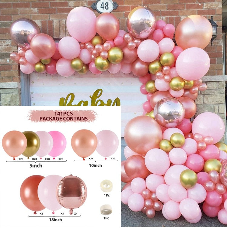 Macaron Balloon Garland Arch Kit Wedding Birthday Party Decoration Home Baby Shower Rose Gold Confetti Latex Balloons 