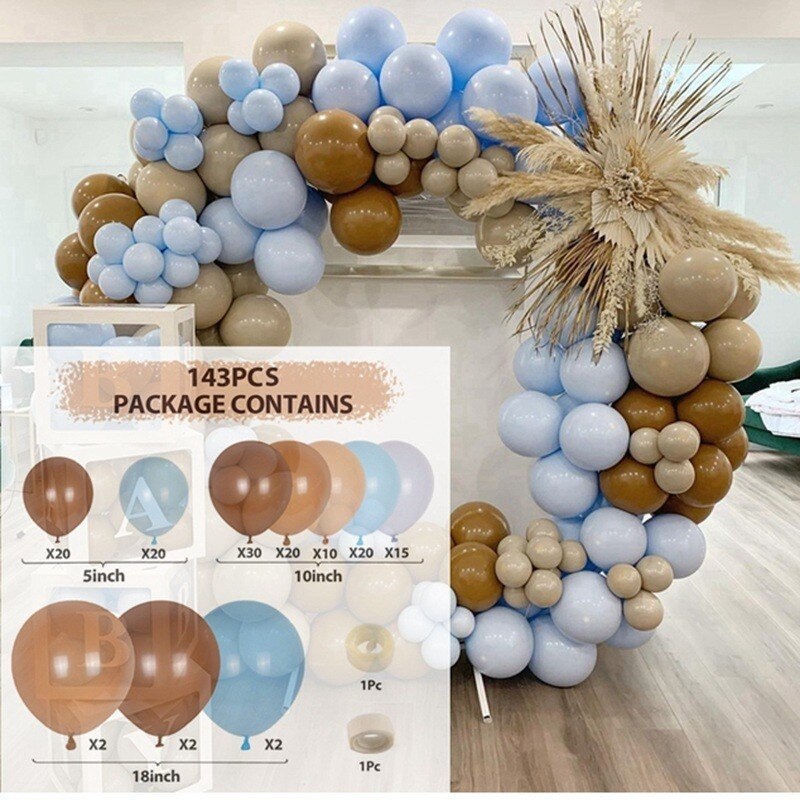 Blue Macaron Balloon Garland Arch Kit Birthday Party Decor Foil Latex Ballon Wedding Baby Shower Kids Baloon Inflatable Decorations