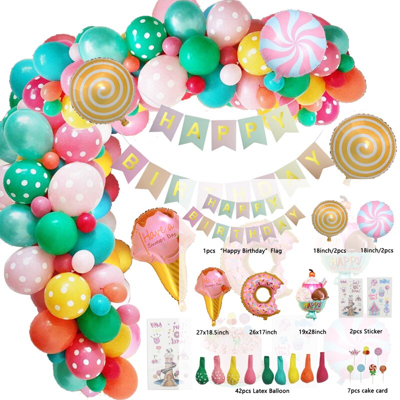 Sky Theme Pastel Balloon Arch Kit Star Rainbow Clouds Moon Sun Happy Banner Baby Kids Birthday Decoration Girl Inflatable Party Decorations