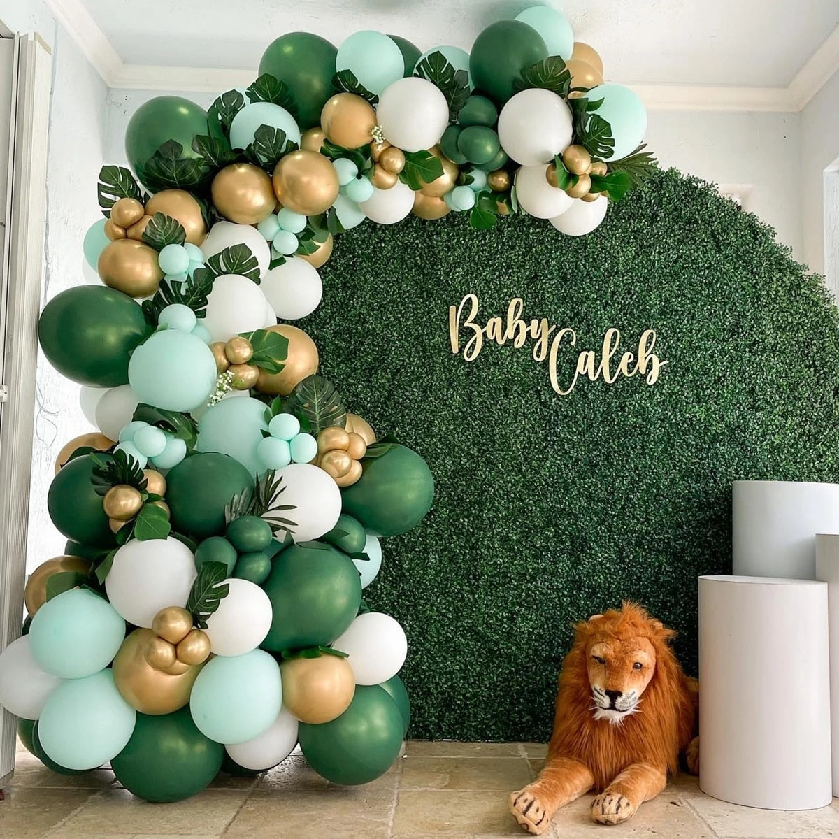 Green Macaron Metal Balloon Garland Arch Kit Wedding Birthday Party Decorations Confetti Latex Balloons Kids Baby Shower Inflatable