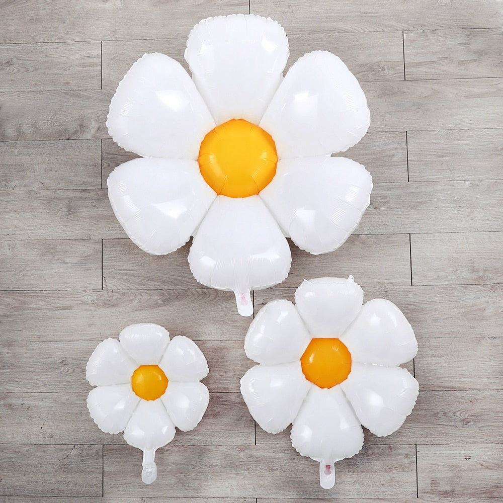 Pcs Cream Yellow Daisy Balloons Garland Baby Shower Party Decorations Kids Birthday Cute Foil Inflatable